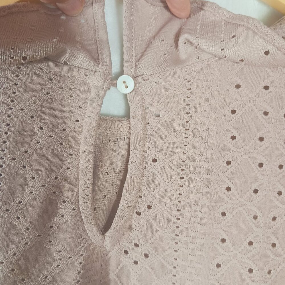 Anthropologie, Blue Tassel, Women's Top, Large, Dusty Pink, Peplum and Ruffles - Picture 5 of 13